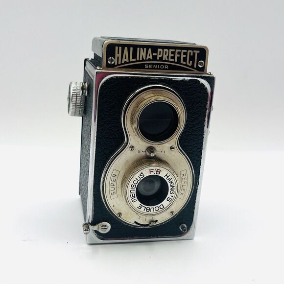 VTG 1940s Box Camera Halina Prefect Senior Photography Hakings Double TLR Reflex - Picture 2 of 8